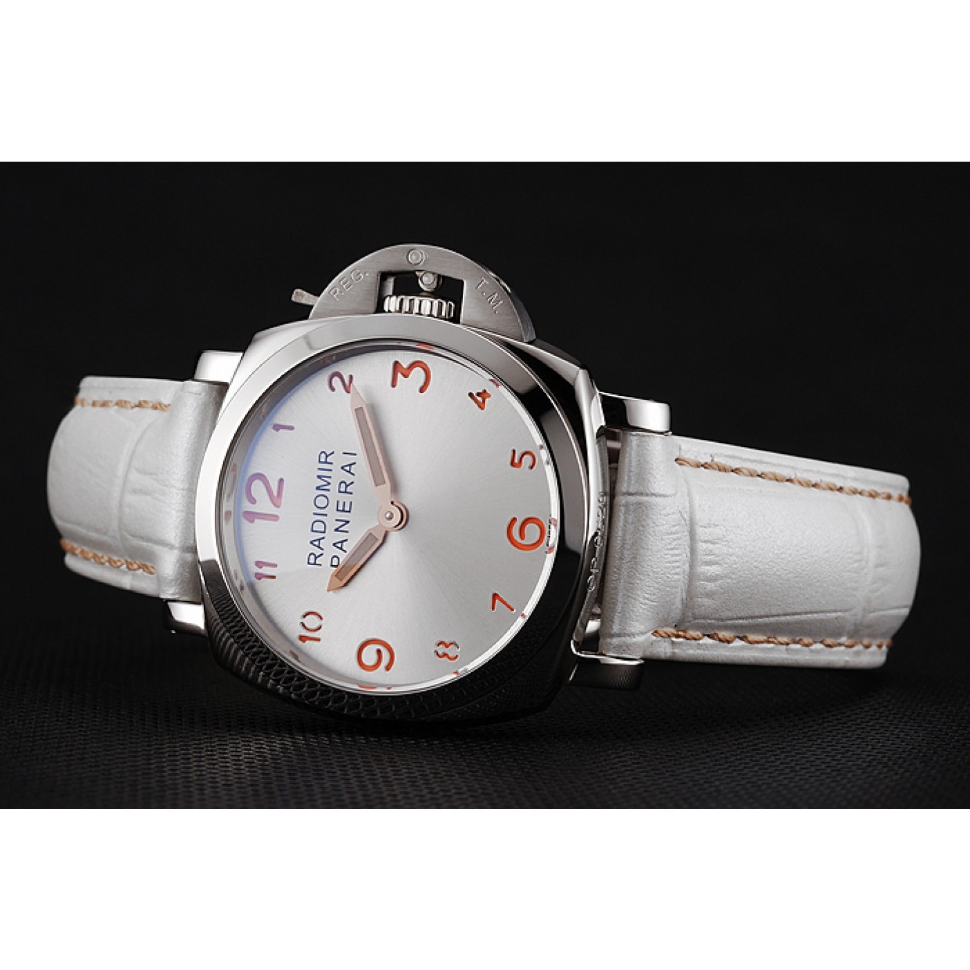 MiroTime Panerai Radiomir White Dial Stainless Steel Case White Leather Strap 1453805