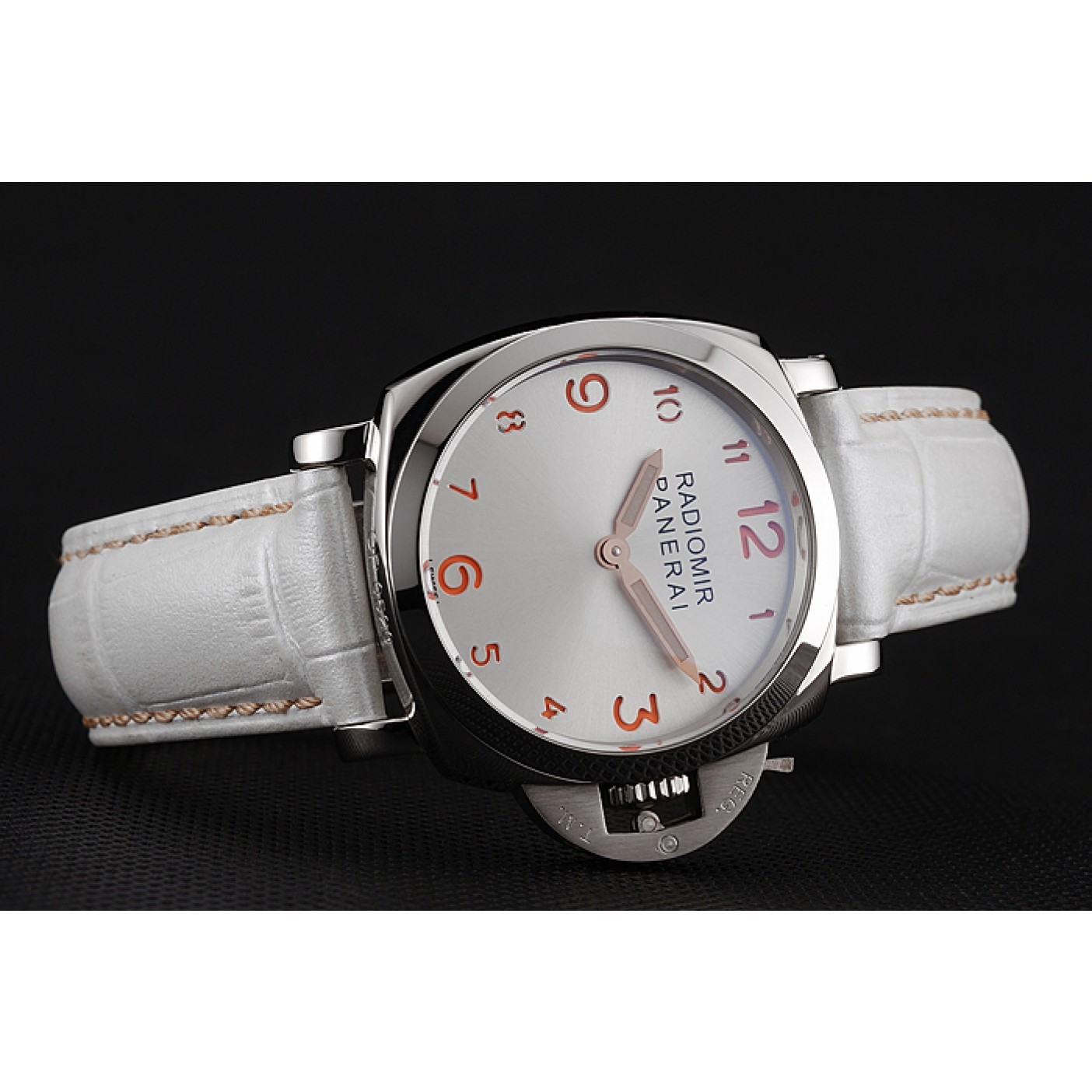 MiroTime Panerai Radiomir White Dial Stainless Steel Case White Leather Strap 1453805