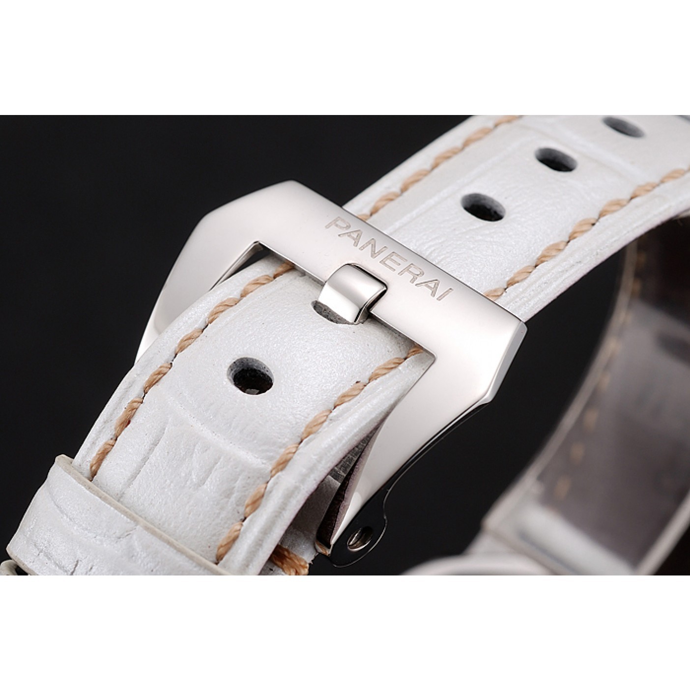 MiroTime Panerai Radiomir White Dial Stainless Steel Case White Leather Strap 1453805