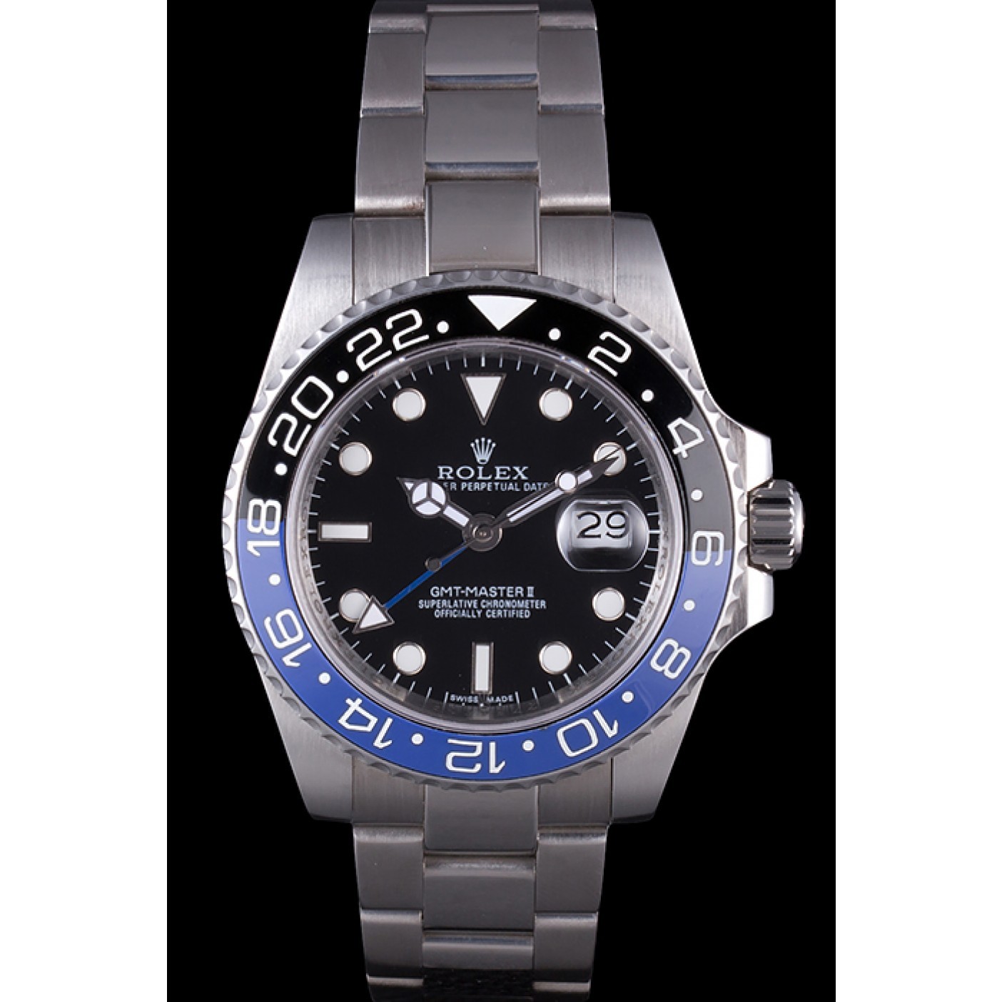 MiroTime Rolex GMT MASTER II BLACK BLUE BEZEL 2013 rl431 621393