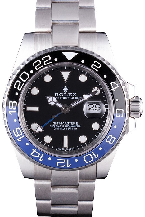 MiroTime Rolex GMT MASTER II BLACK BLUE BEZEL 2013 rl431 621393