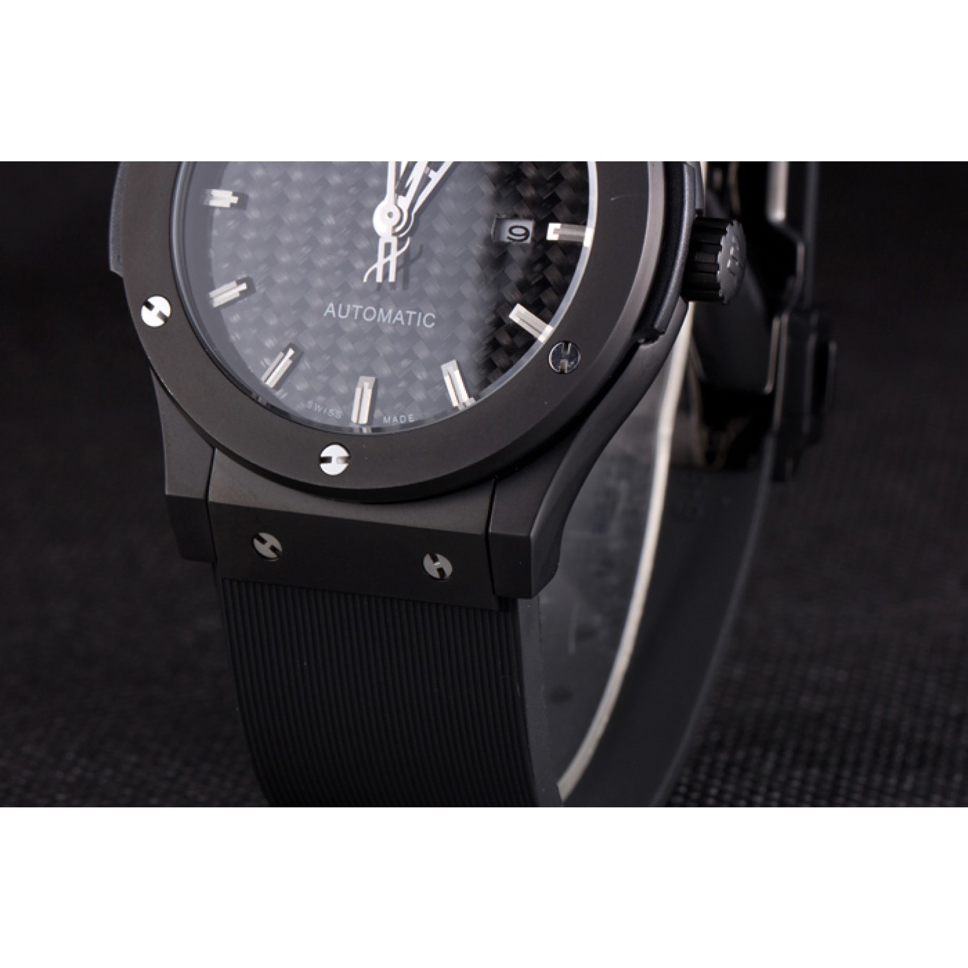 MiroTime Hublot Big Bang Black Rubber Strap Black Checkered Dial 80193