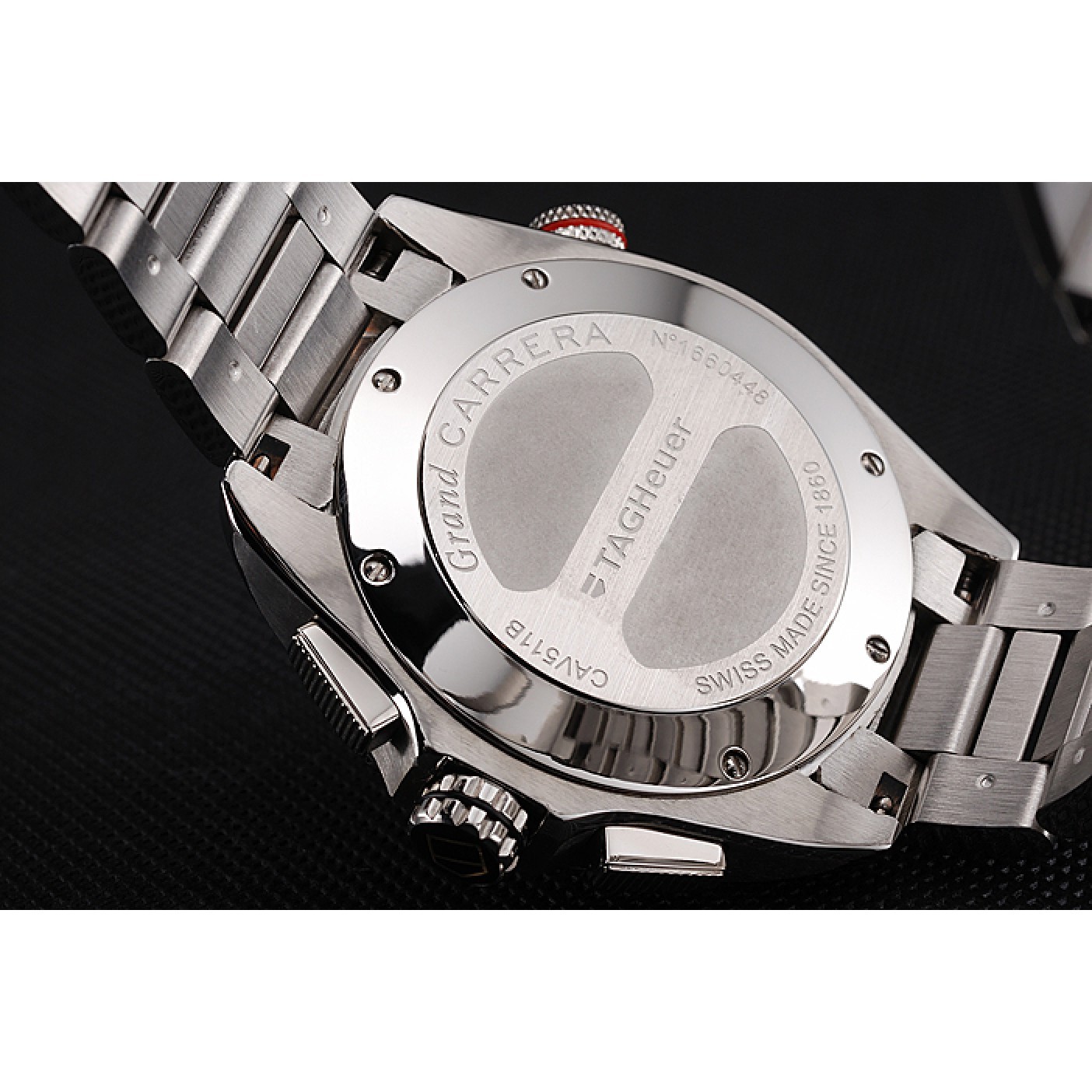 MiroTime Tag Heuer Carrera Tachymeter Bezel White Dial Stainless Steel Strap