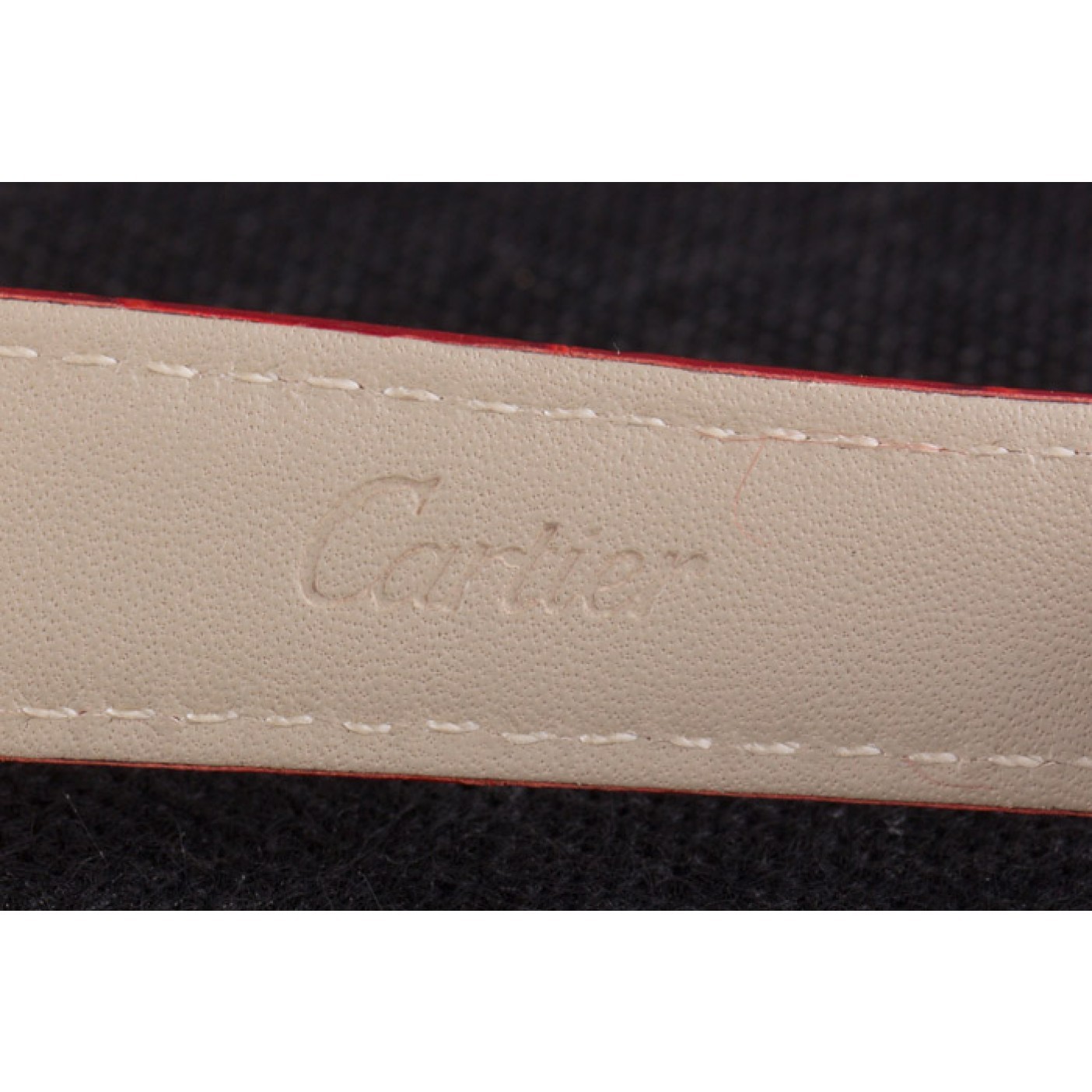 MiroTime Cartier Ballon Bleu Silver Bezel with Red Dial and Red Leather Band 621556