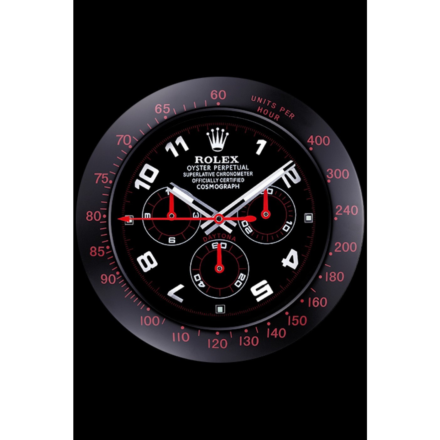 MiroTime Rolex Daytona Cosmograph Wall Clock Black-Red 621908