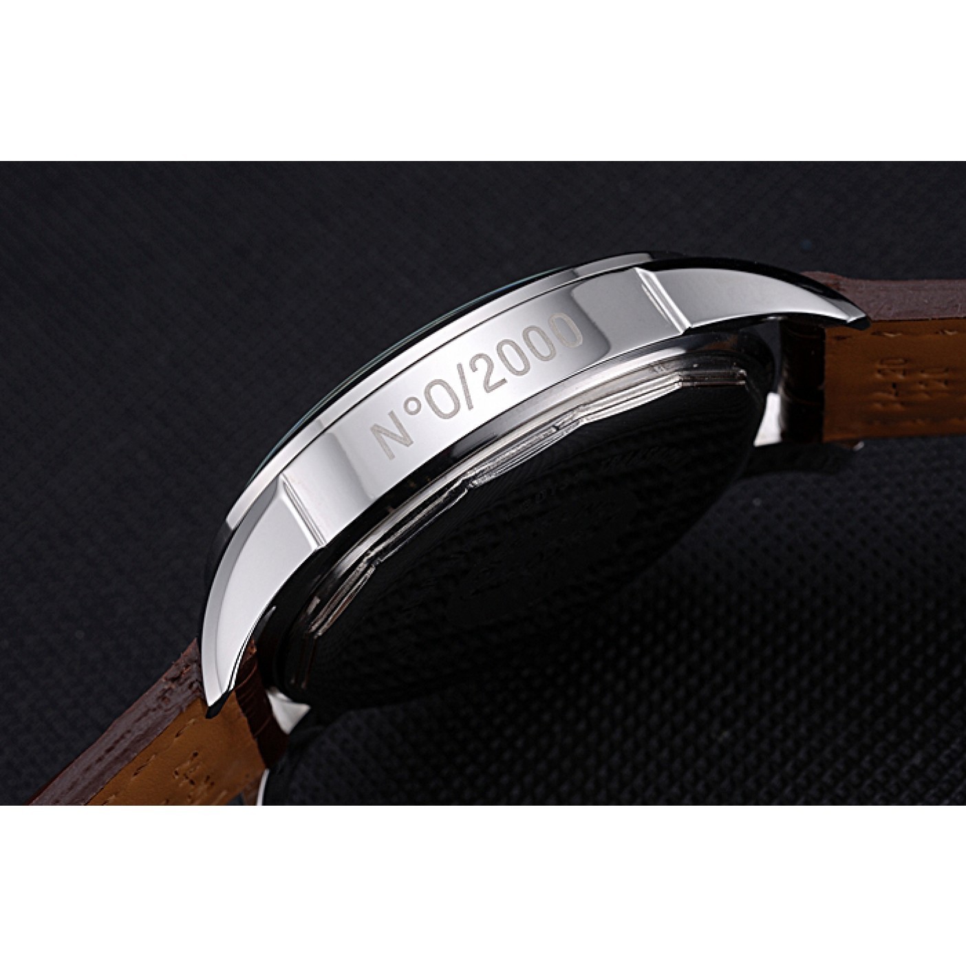 MiroTime Breitling Transocean Chronograph Unitime White Dial Stainless Steel Case Brown Leather Bracelet 622244