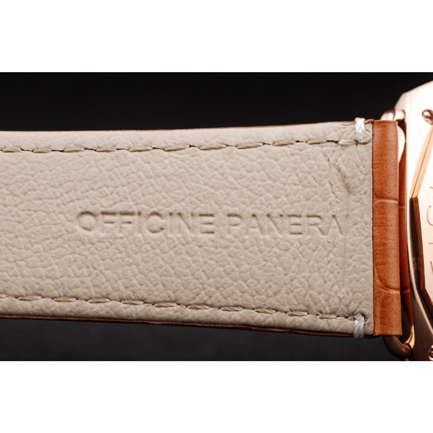 MiroTime Panerai Radiomir Rose Gold Case Black Dial Brown Leather Strap 98137