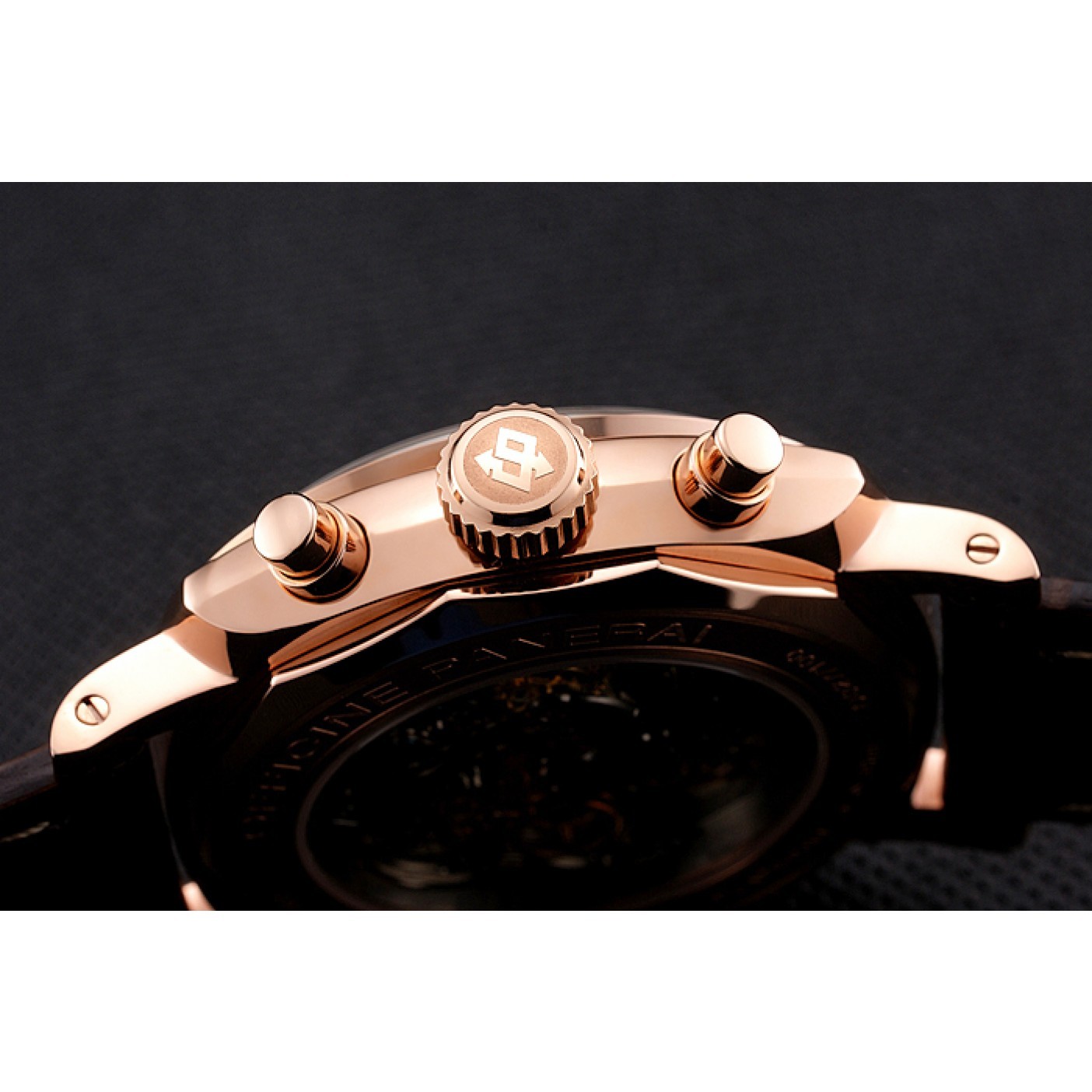 MiroTime Swiss Panerai Radiomir 1940 Chronograph White Dial Rose Gold Case Brown Leather Strap