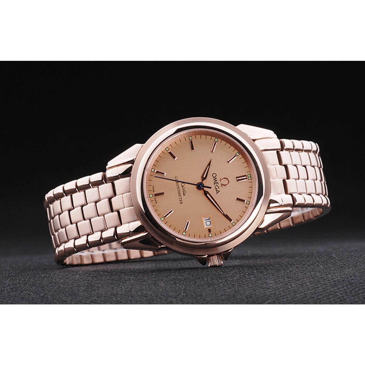 MiroTime Omega De Ville Rose Gold Dial Rose Gold Stainless Steel Bracelet 1454188