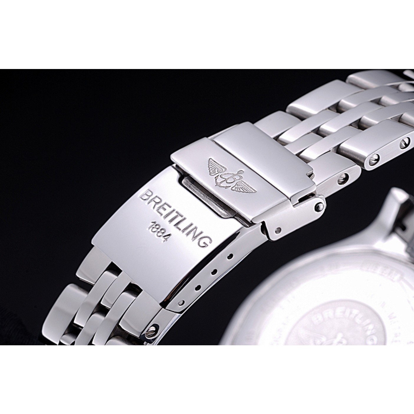MiroTime Breitling Chronomat Evolution Black Dial Stainless Steel Bracelet 622515