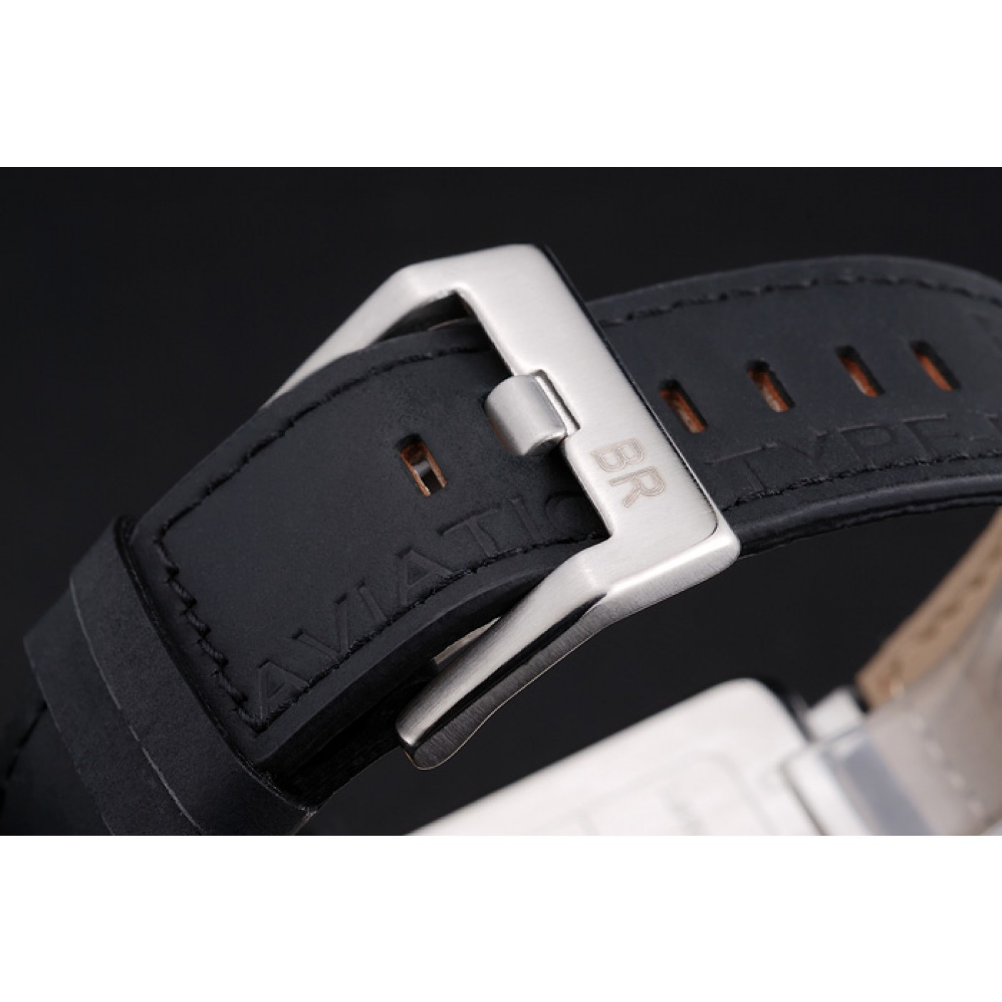 MiroTime Bell and Ross BR 03-94 Black Dial Silver Case Black Leather Strap