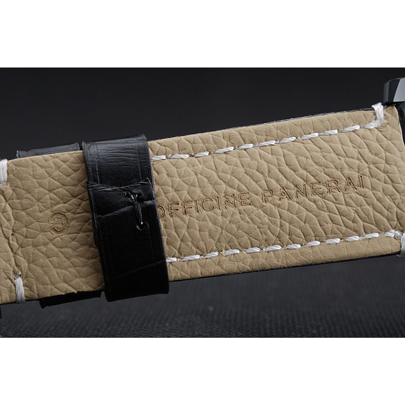 MiroTime Panerai Luminor Black Ionized Stainless Steel Case Black Dial Black Leather Strap 98162