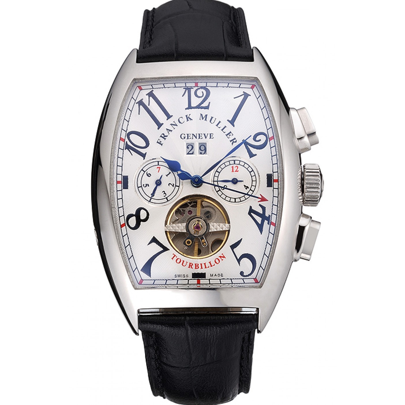 MiroTime Franck Muller Casablanca Black Croco Leather Strap Tourbillon 80282