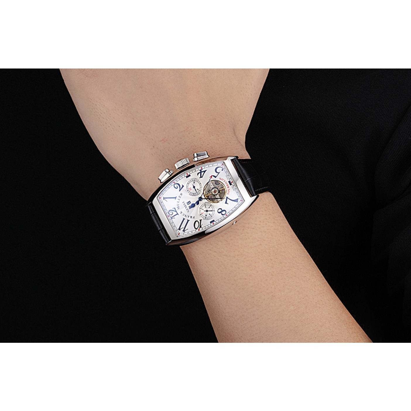 MiroTime Franck Muller Casablanca Black Croco Leather Strap Tourbillon 80282
