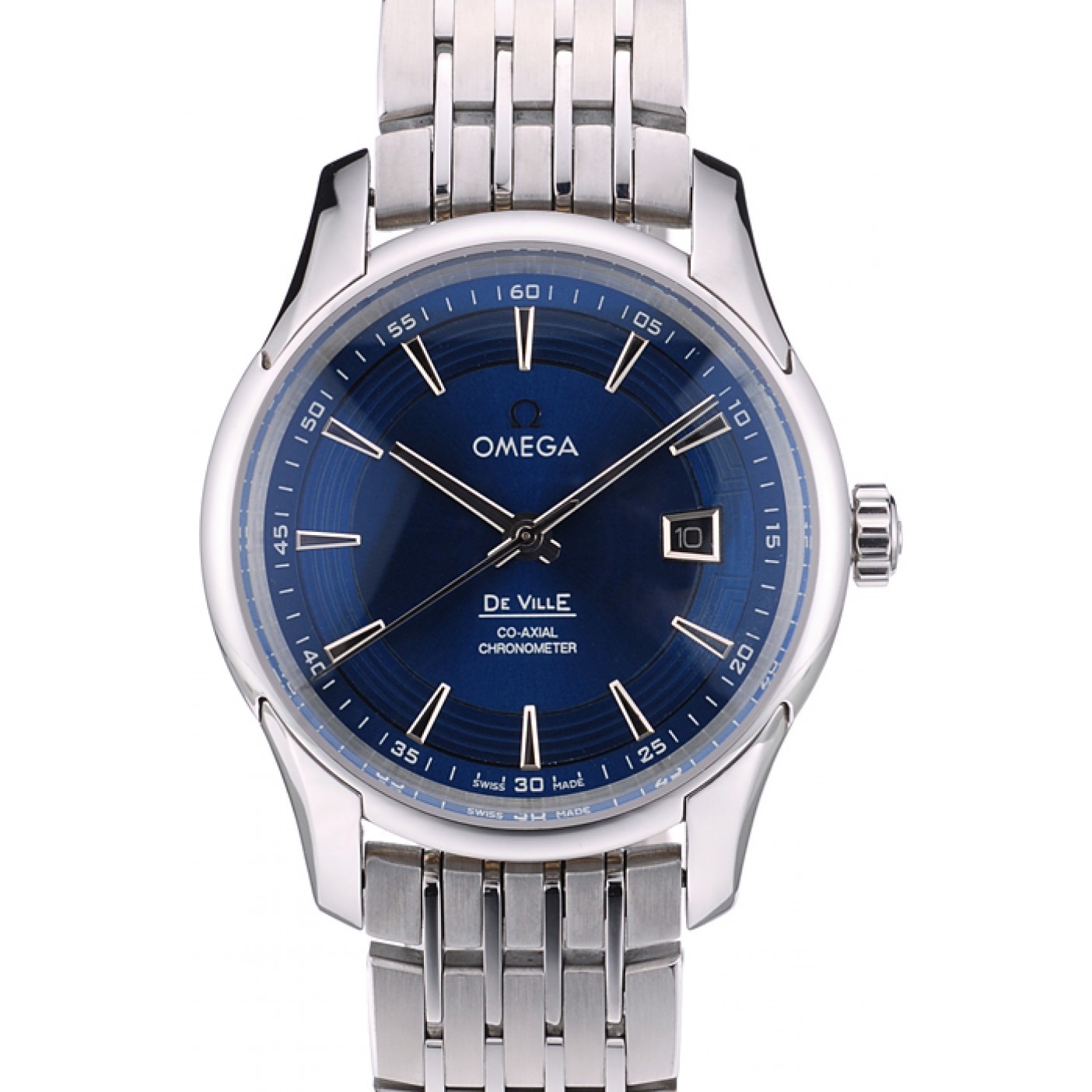 MiroTime Omega Swiss DeVille Stainless Steel Bezel Blue Dial 7602