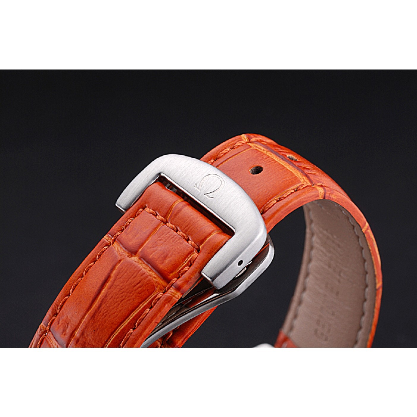 MiroTime Omega Seamaster Planet Ocean GMT Orange Dial Orange Leather Band 622395