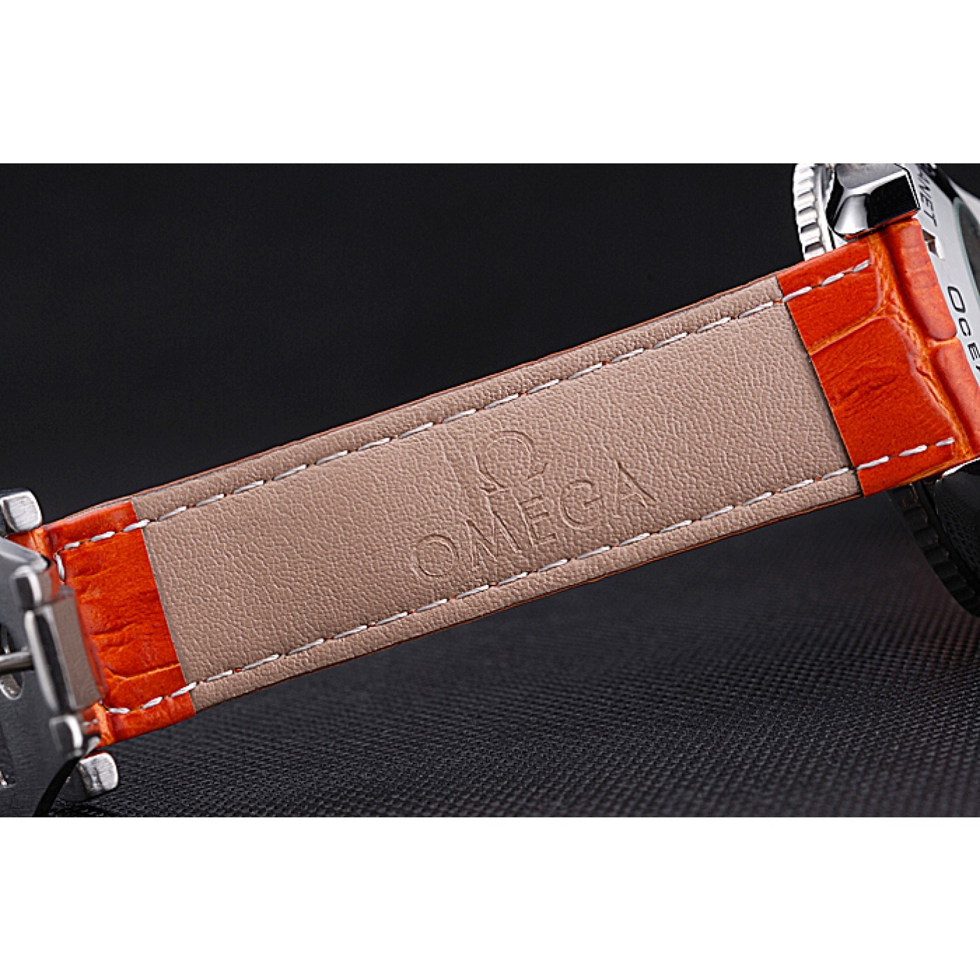 MiroTime Omega Seamaster Planet Ocean GMT Orange Dial Orange Leather Band 622395