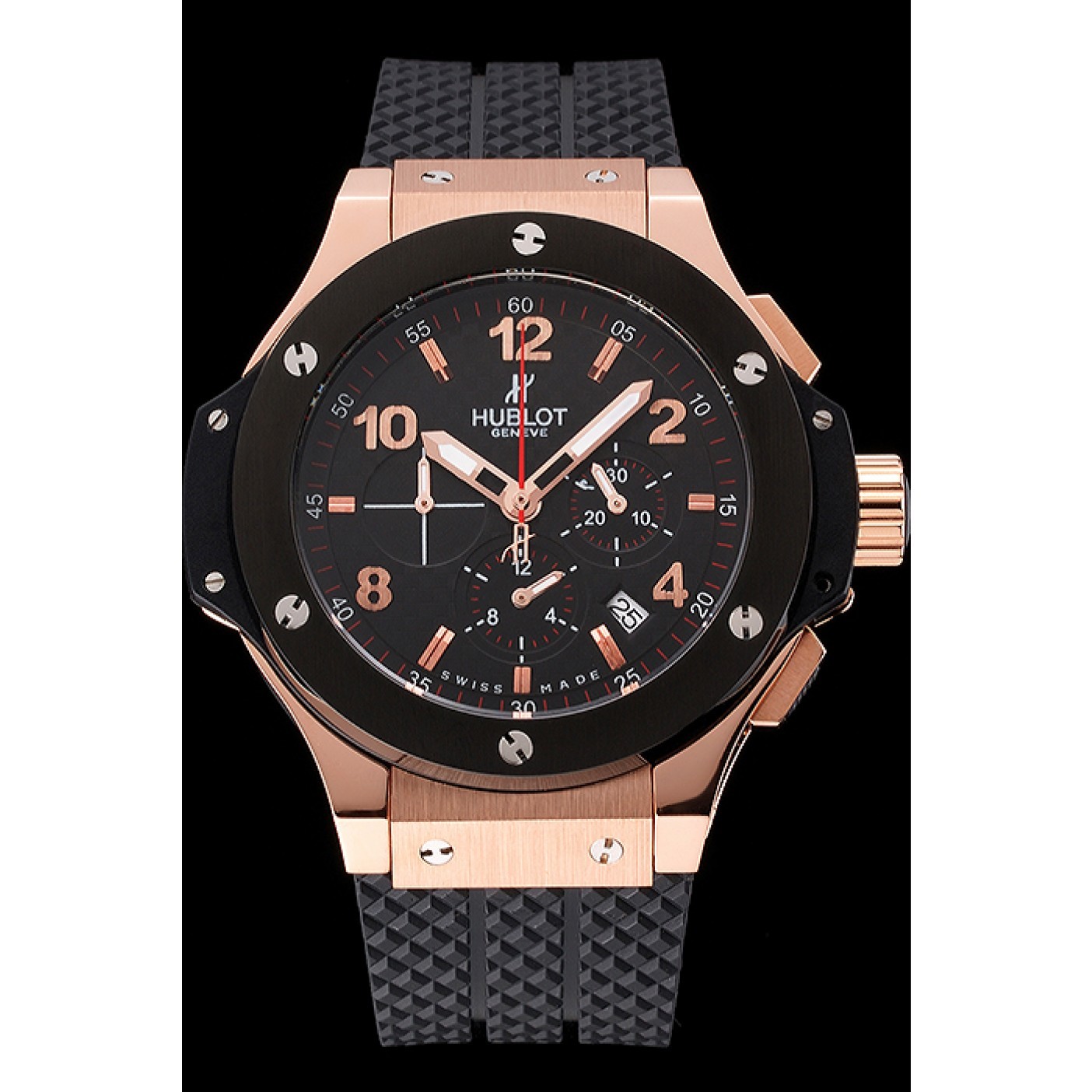 MiroTime Hublot Big Bang King Black Strap Gold Dial Watch