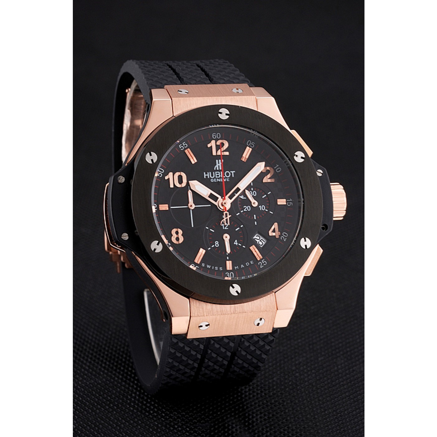 MiroTime Hublot Big Bang King Black Strap Gold Dial Watch