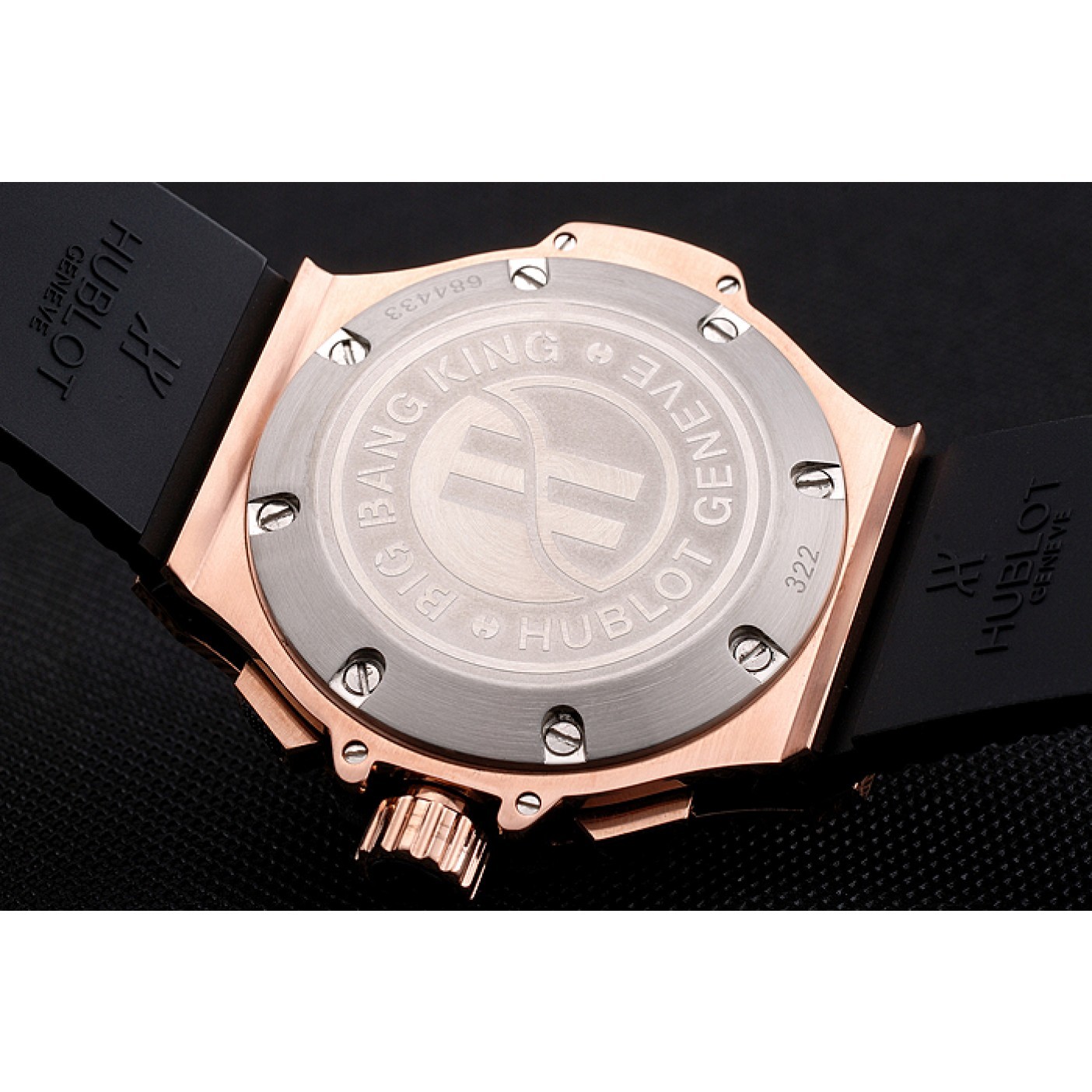 MiroTime Hublot Big Bang King Black Strap Gold Dial Watch