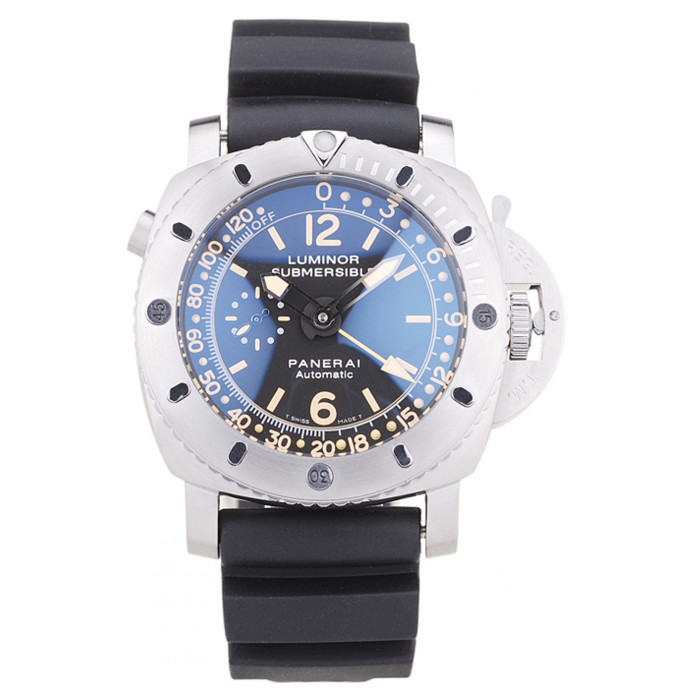 MiroTime Panerai Luminor Submersible Black Dial Black Rubber Bracelet