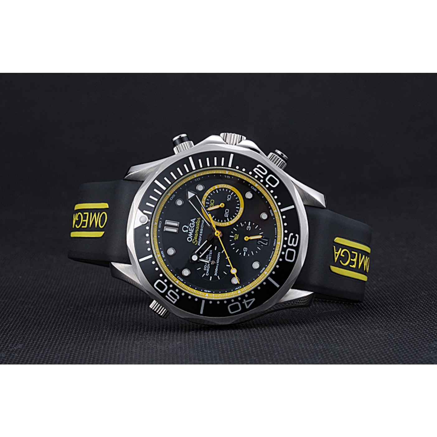 MiroTime Omega Seamaster Planet Ocean Black Rubber Bracelet 622048
