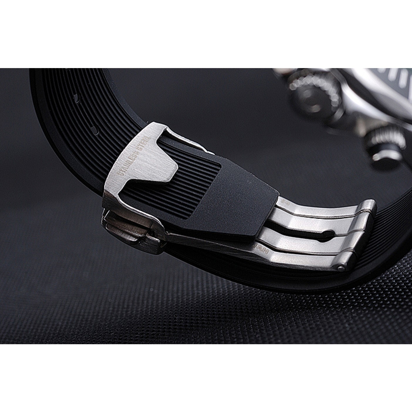 MiroTime Omega Seamaster Planet Ocean Black Rubber Bracelet 622048
