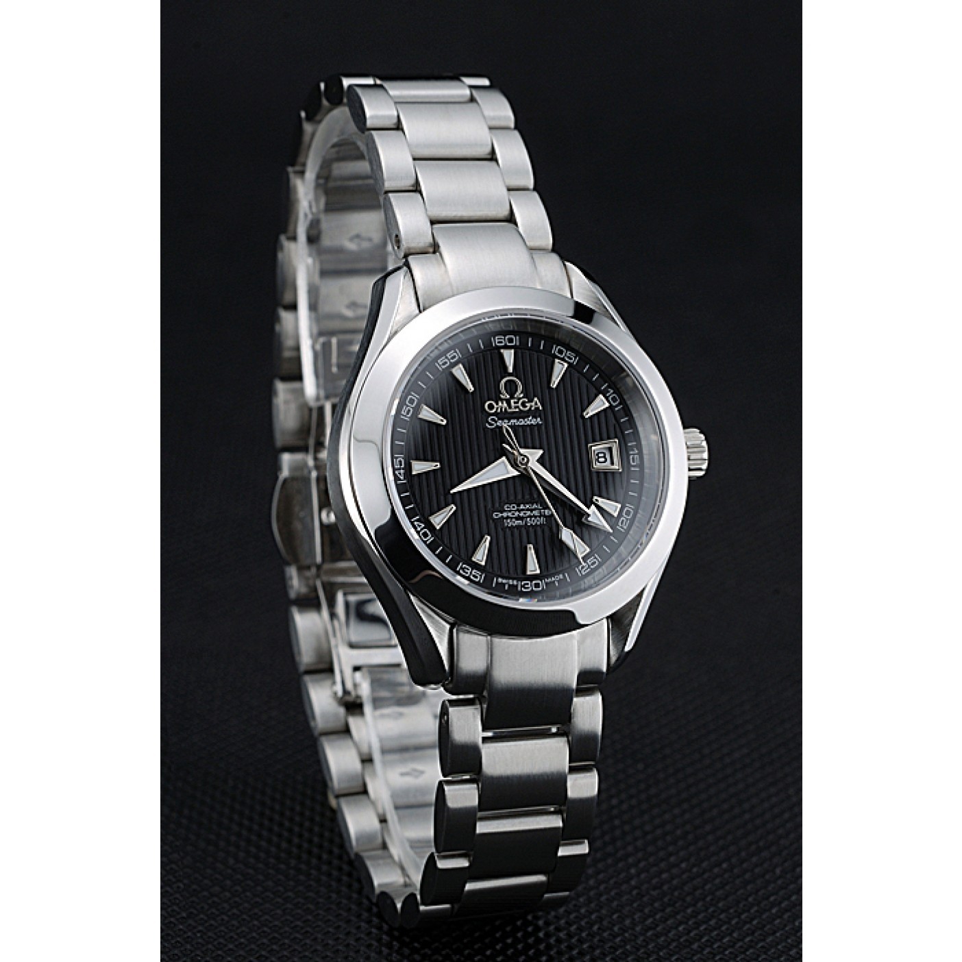 MiroTime Omega Seamaster Aqua Terra Black Dial Stainless Steel Bracelet 622447
