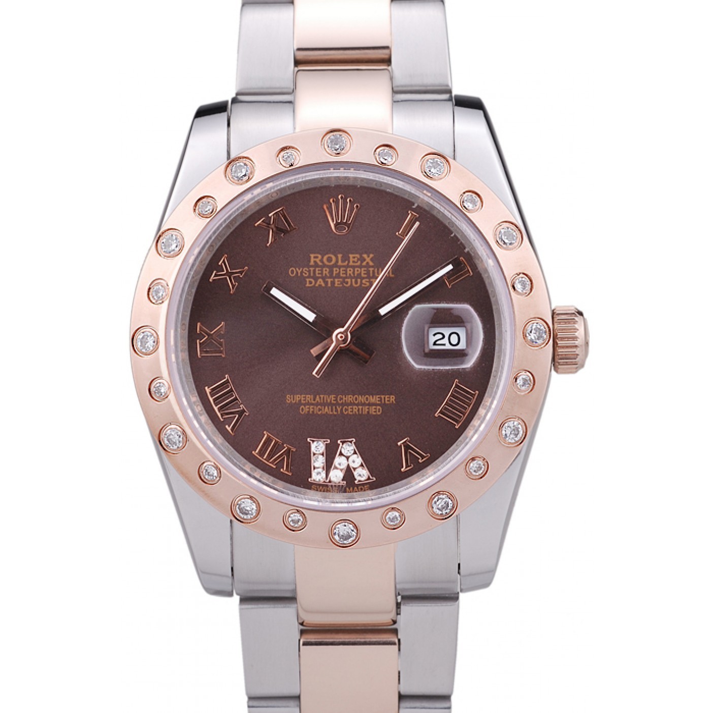 MiroTime Rolex Datejust Diamond Bezel Brown Dial 7465
