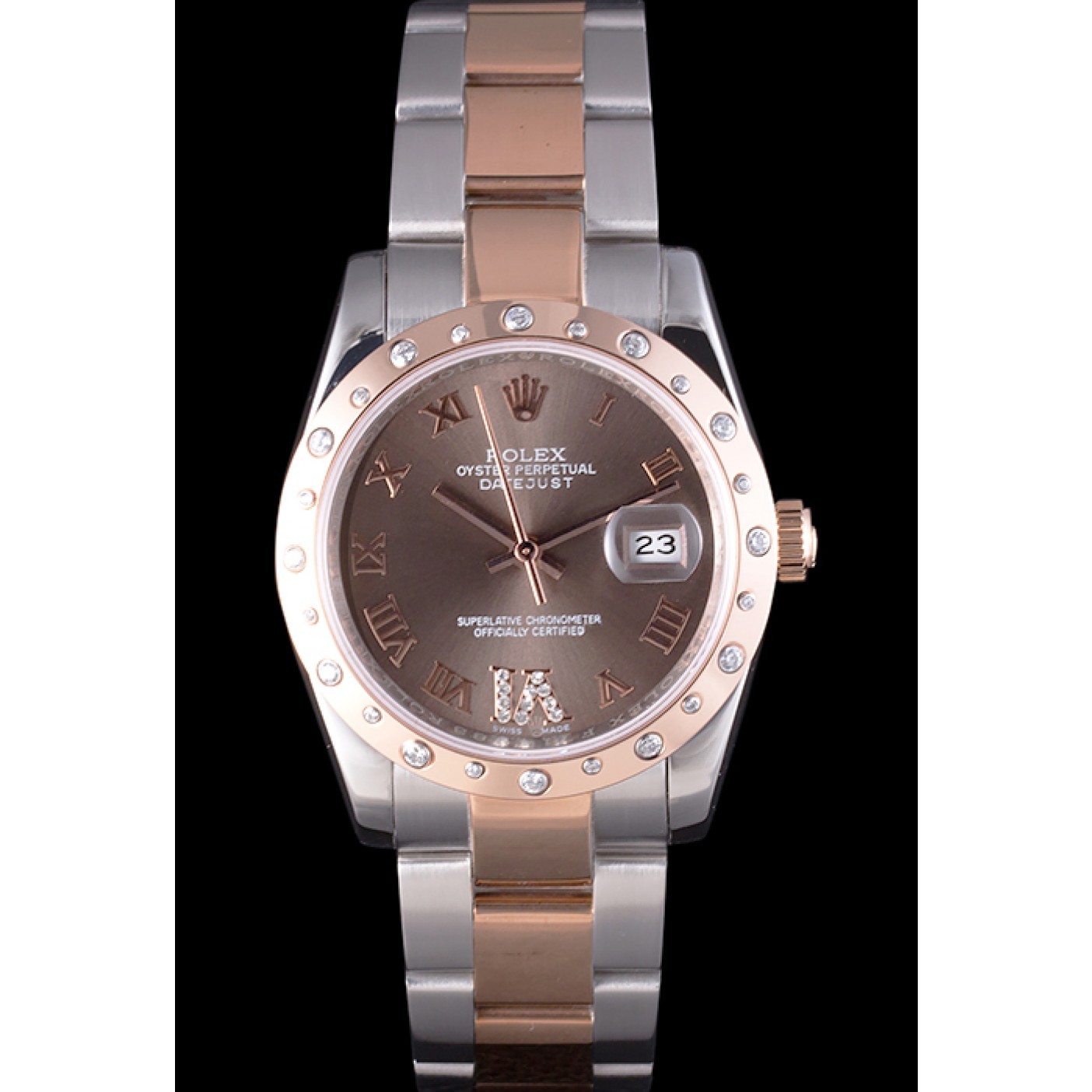 MiroTime Rolex Datejust Diamond Bezel Brown Dial 7465