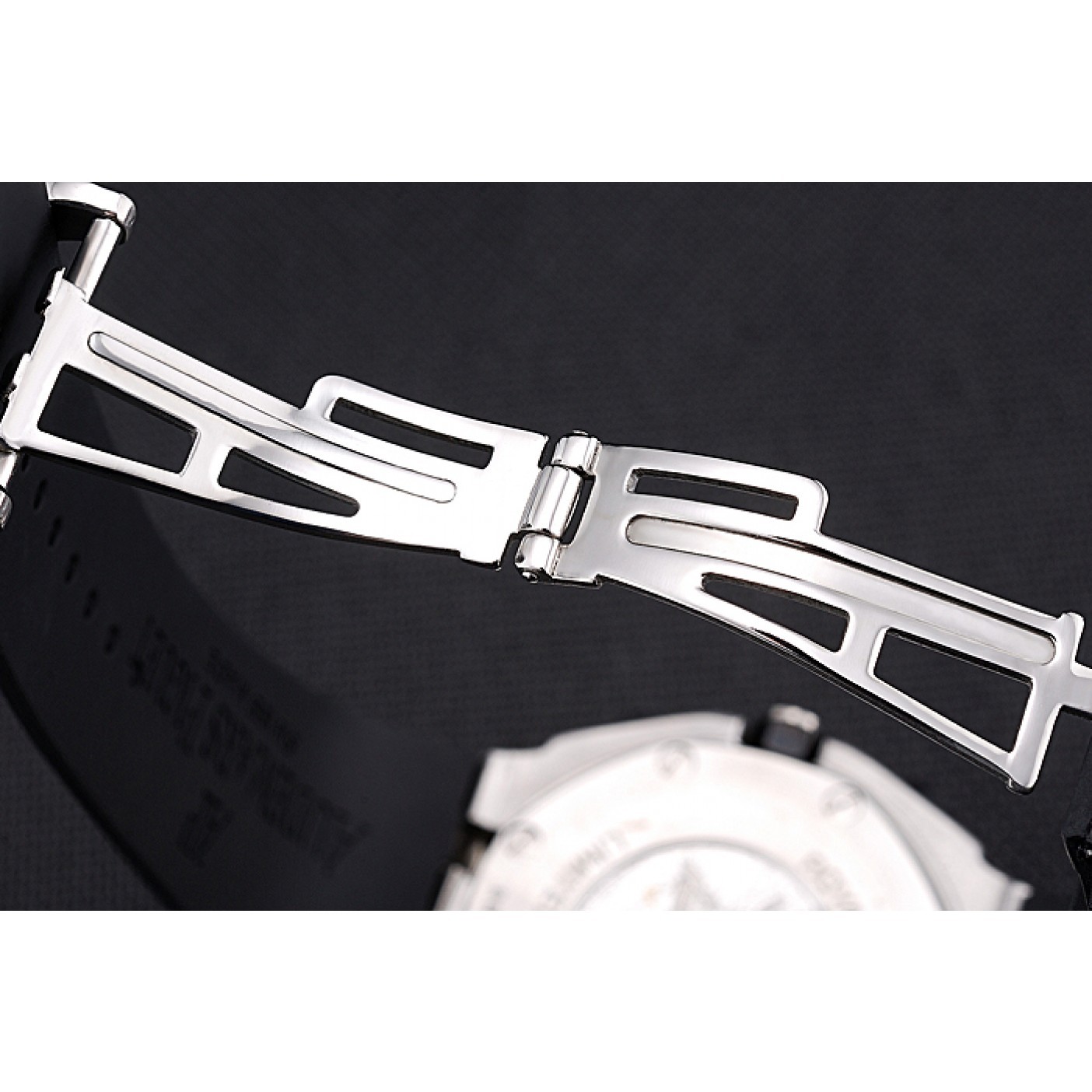 MiroTime Swiss Audemars Piguet Royal Oak Chronometer Black Dial Diamond Bezel Stainless Steel Case Black Rubber Strap 622867