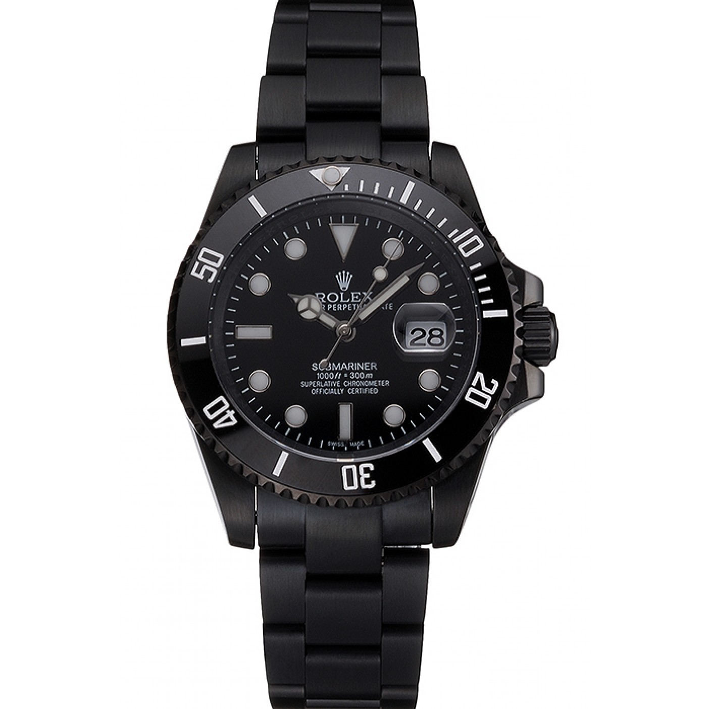 MiroTime Swiss Rolex Submariner Date Black Dial And Bezel Black PVD Case And Bracelet