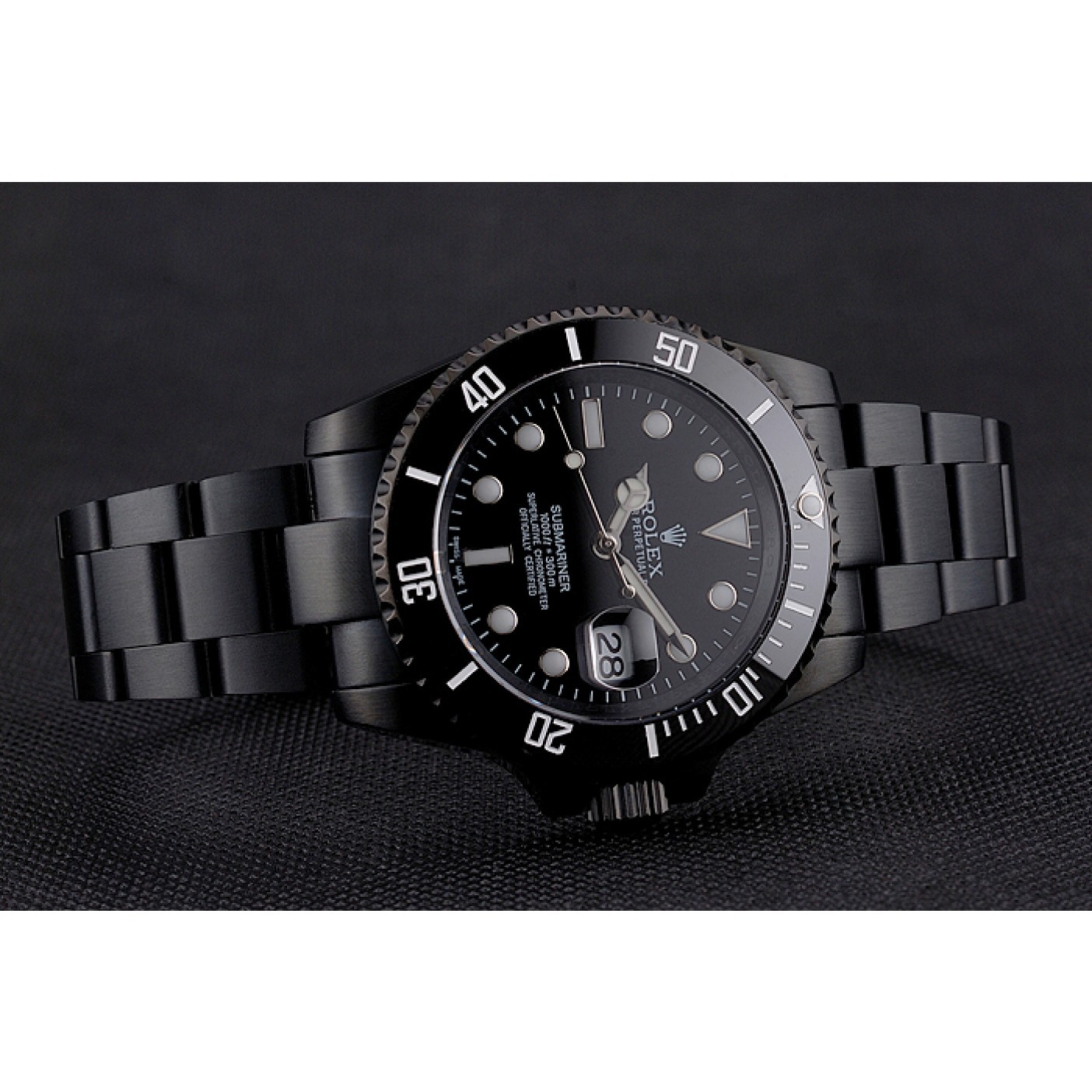 MiroTime Swiss Rolex Submariner Date Black Dial And Bezel Black PVD Case And Bracelet