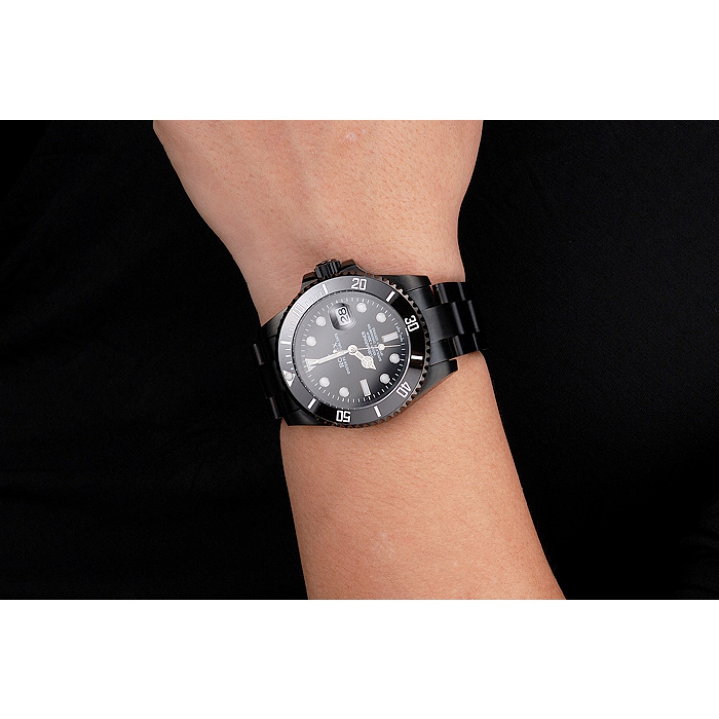 MiroTime Swiss Rolex Submariner Date Black Dial And Bezel Black PVD Case And Bracelet