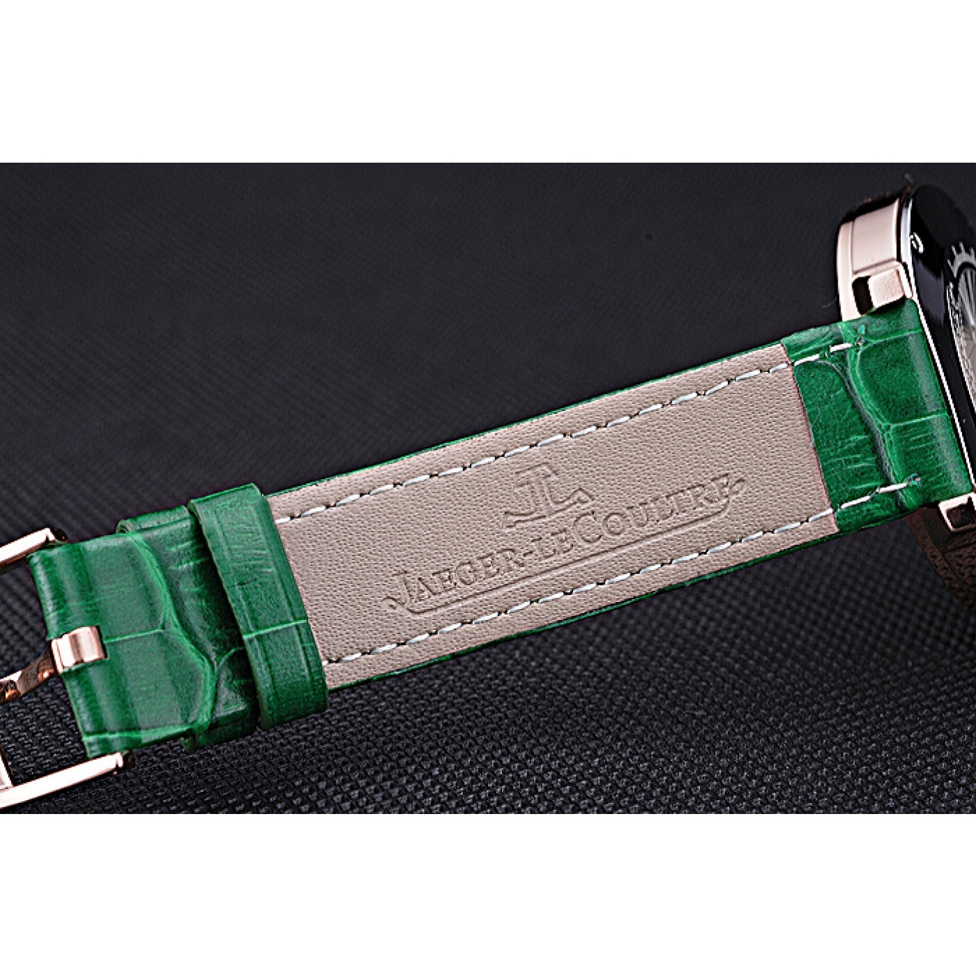 MiroTime Jaeger LeCoultre Rendez-Vous White Dial Green Leather Strap 622085