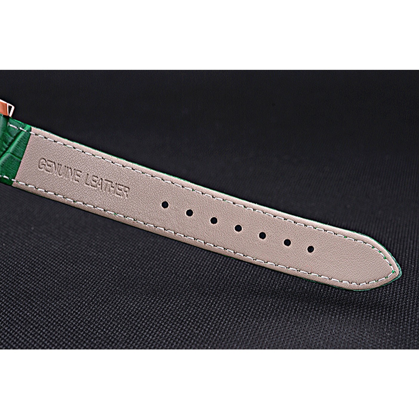 MiroTime Jaeger LeCoultre Rendez-Vous White Dial Green Leather Strap 622085