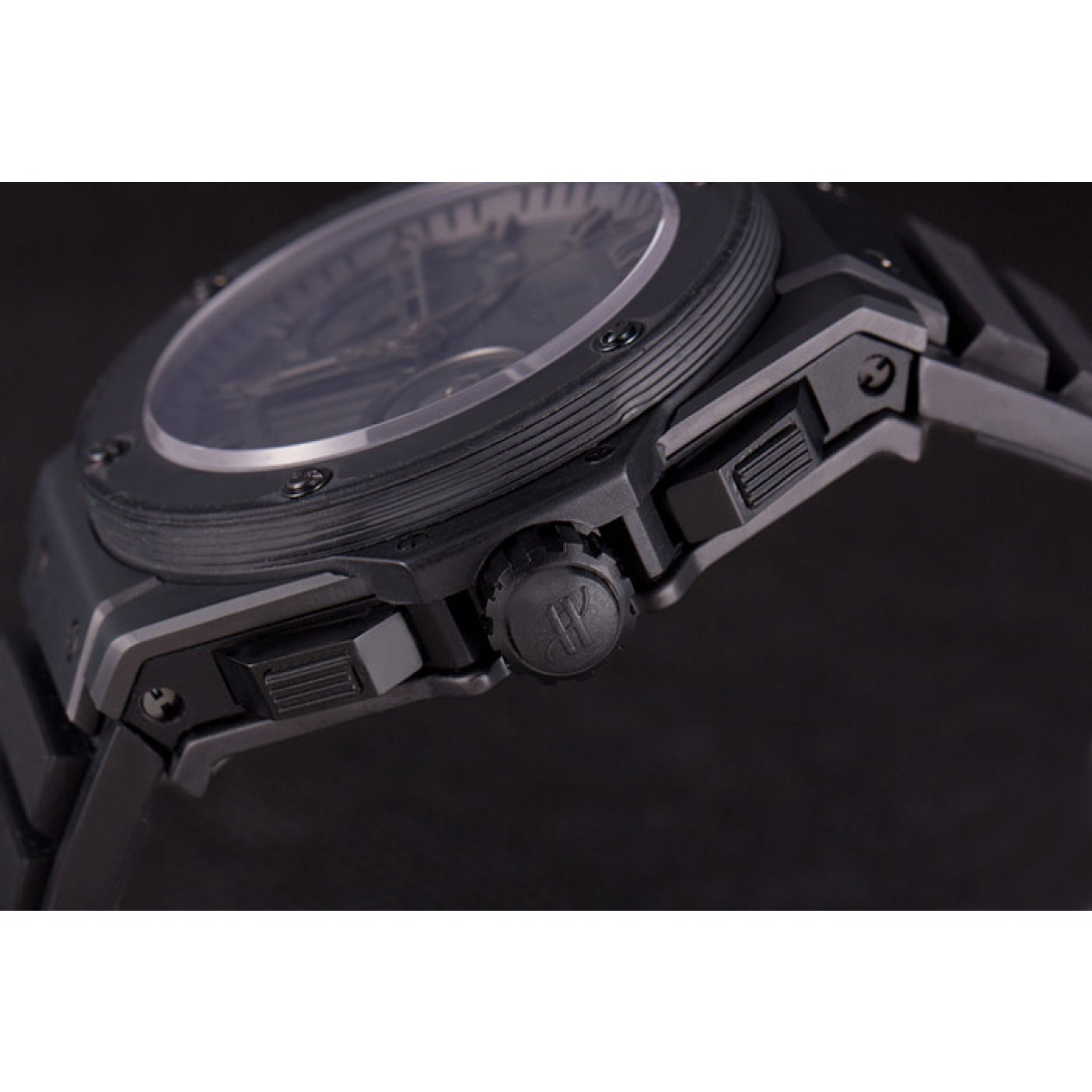 MiroTime Swiss Hublot King Power Black Dial with Rubber Band shb10 621403