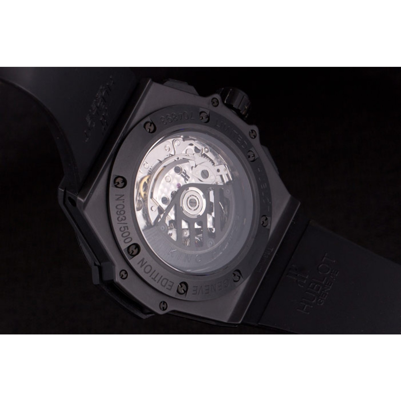 MiroTime Swiss Hublot King Power Black Dial with Rubber Band shb10 621403