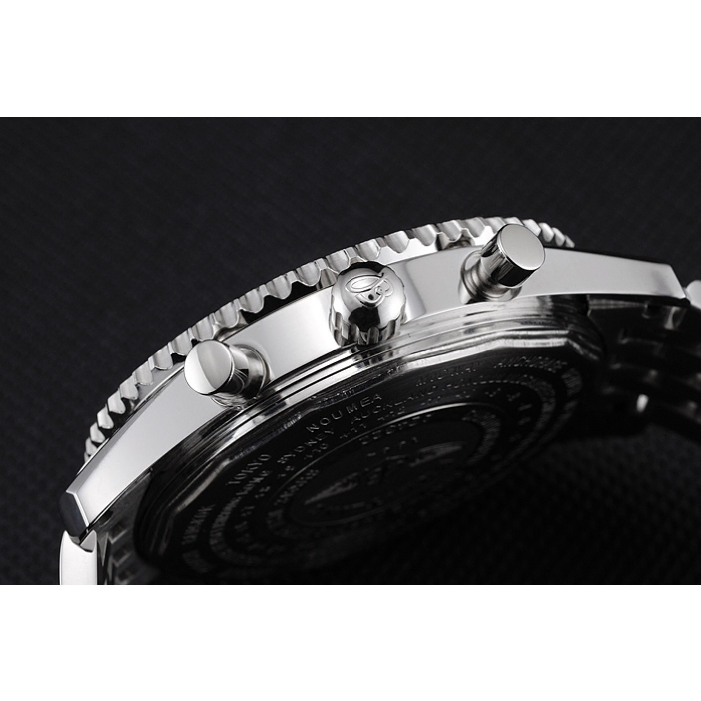MiroTime Breitling Navitimer World Black Dial Stainless Steel Bracelet 622512