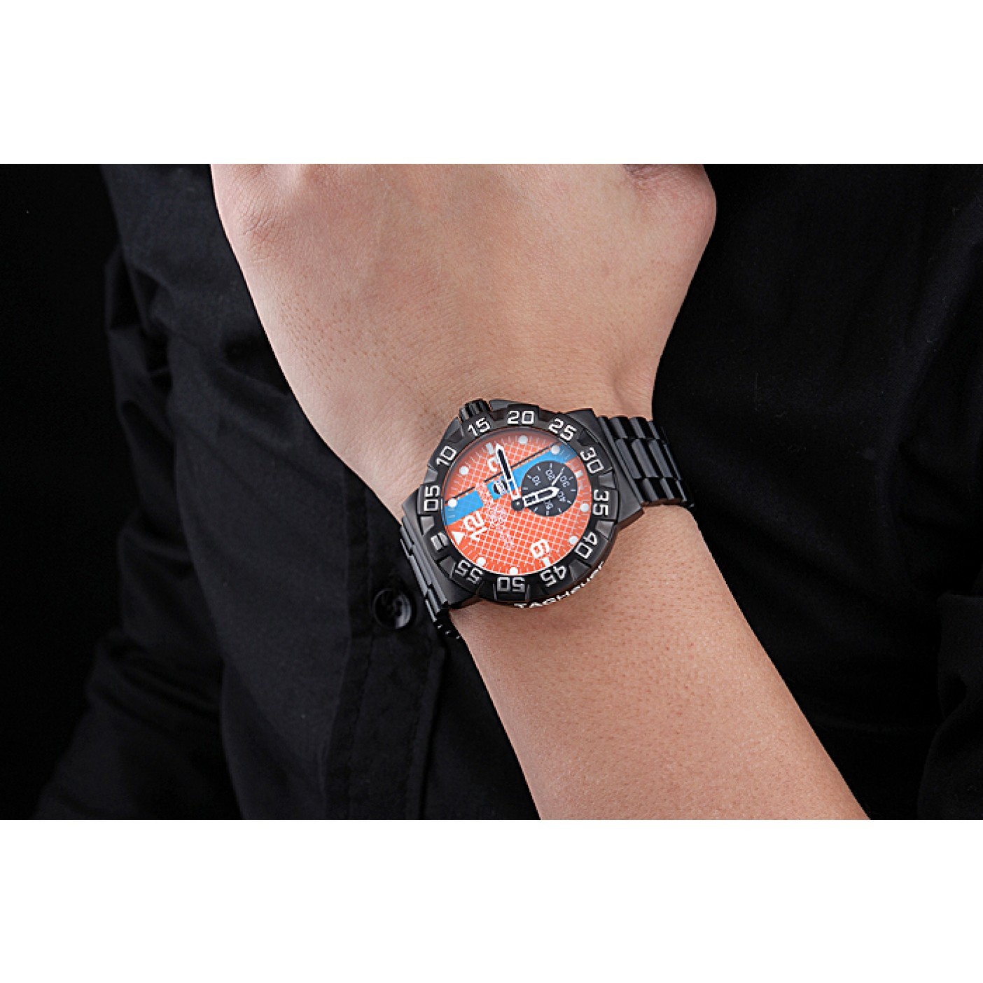 MiroTime Tag Heuer Formula One Special Gulf Edition Orange And Blue Dial Ion Plated Steinless Steel Bracelet 622291