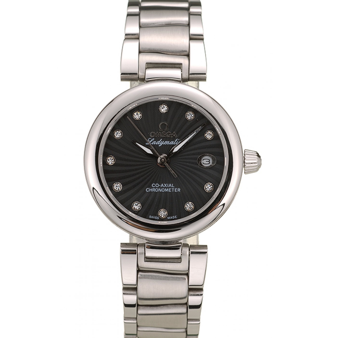 MiroTime Omega DeVille Ladymatic Stainless Steel Strap Black Dial