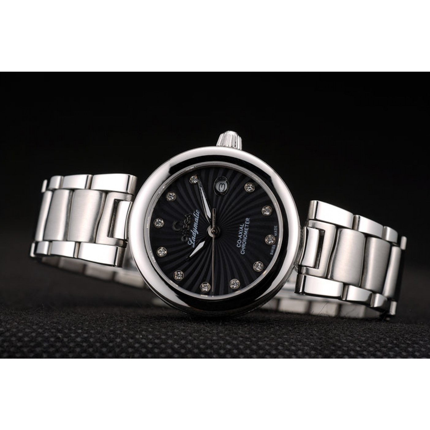 MiroTime Omega DeVille Ladymatic Stainless Steel Strap Black Dial