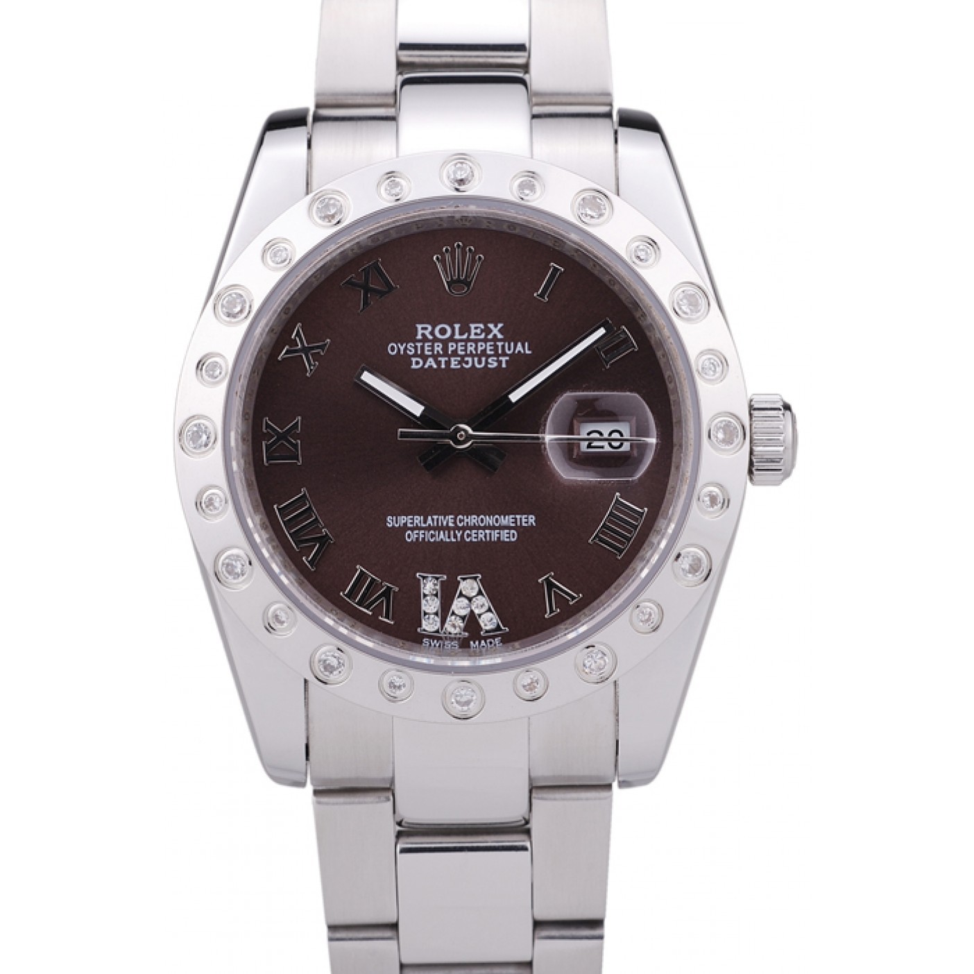 MiroTime Rolex Datejust Diamond Bezel Brown Dial 7466