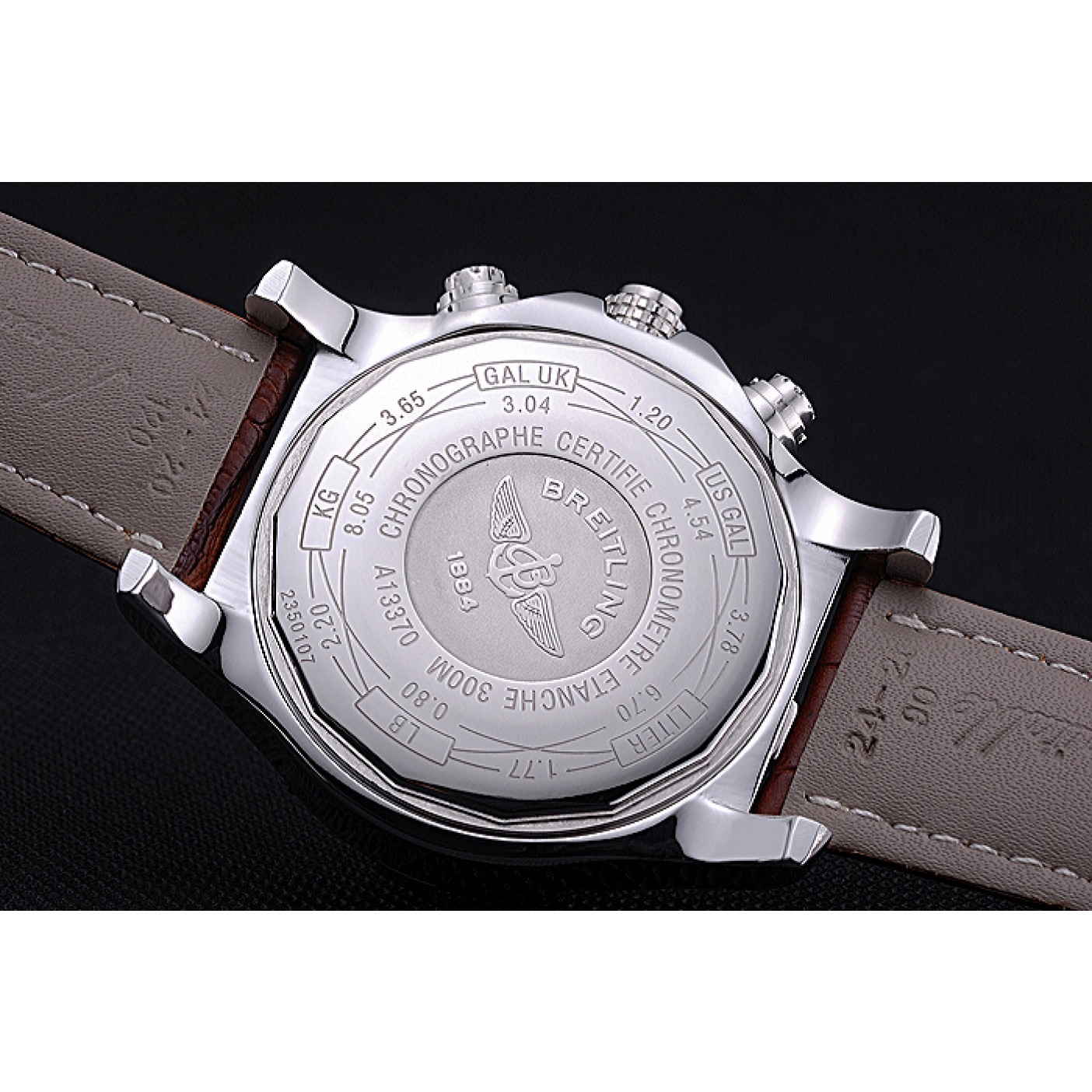 MiroTime Breitling Chronomat Evolution White Dial Brown Leather Bracelet 622517