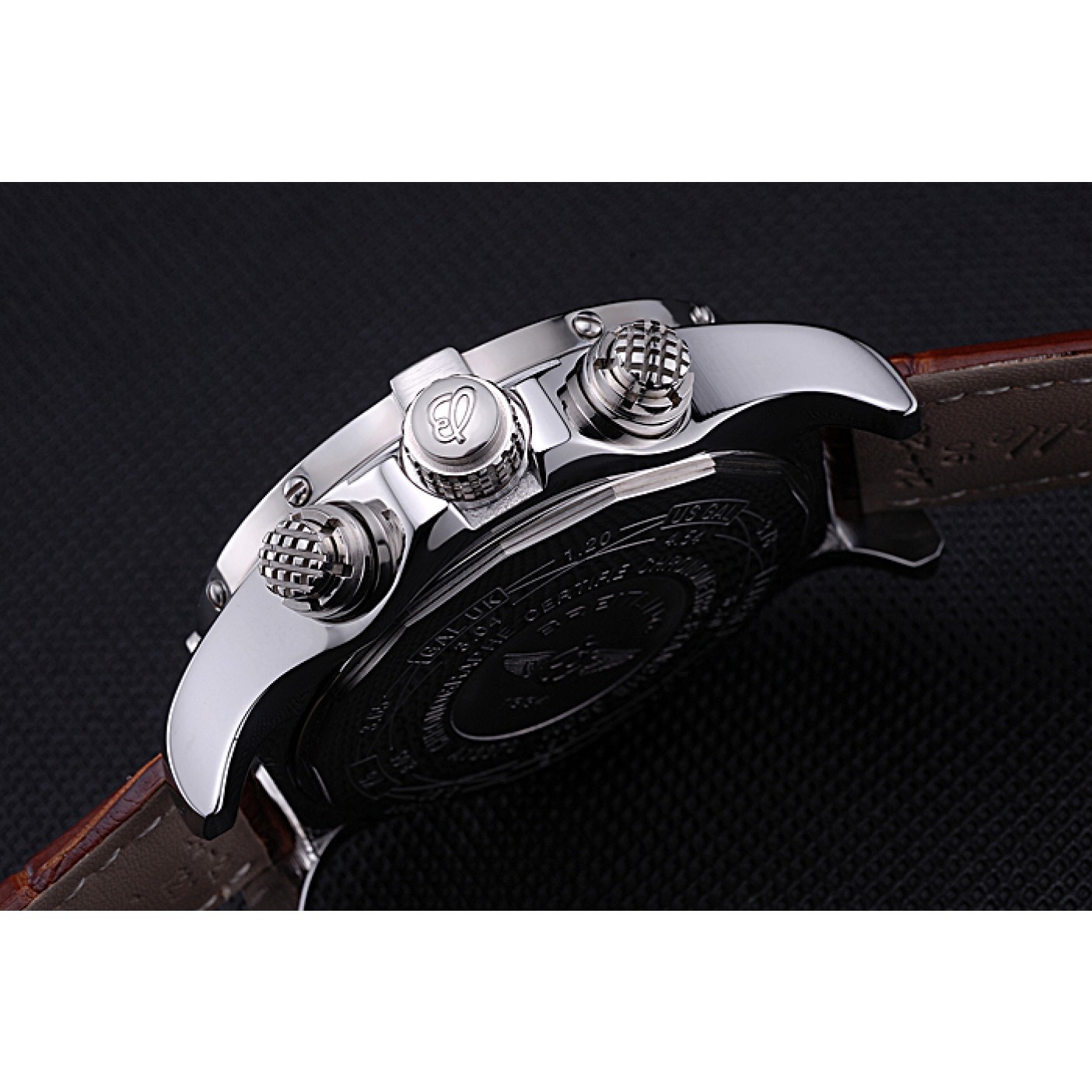 MiroTime Breitling Chronomat Evolution White Dial Brown Leather Bracelet 622517