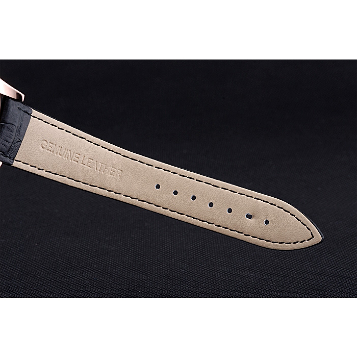 MiroTime Jaeger LeCoultre Master Black Dial Black Leather Band Stainless Steel Bezel 622081
