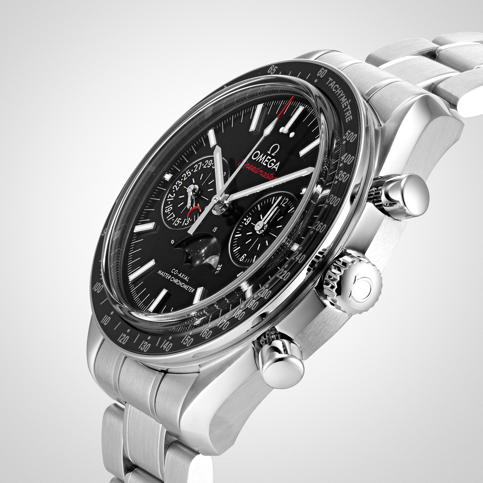 MiroTime Swiss Omega Speedmaster Moonwatch Co-Axial Moonphase 44.25mm Mens Watch O30430445201001