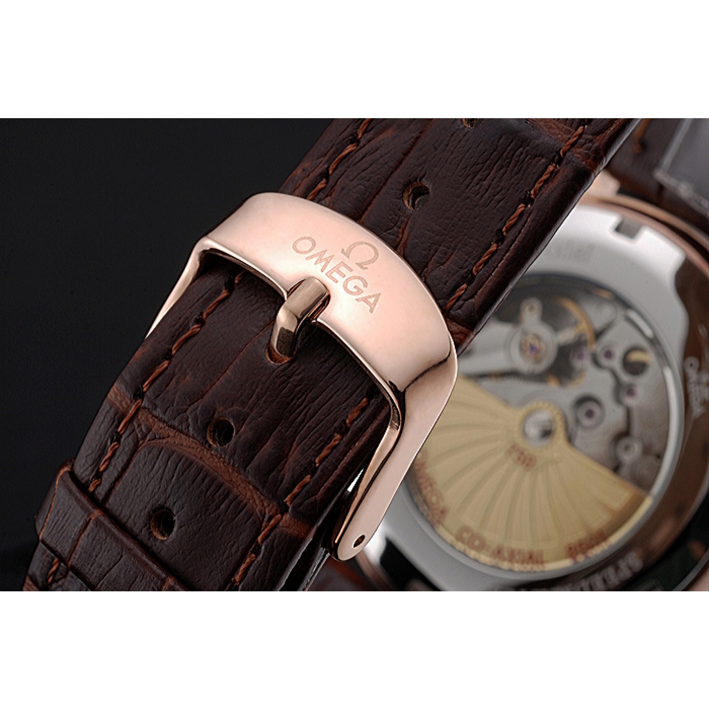 MiroTime Omega DeVille Prestige Small Seconds White Dial Gold Case Brown Leather Bracelet 622603