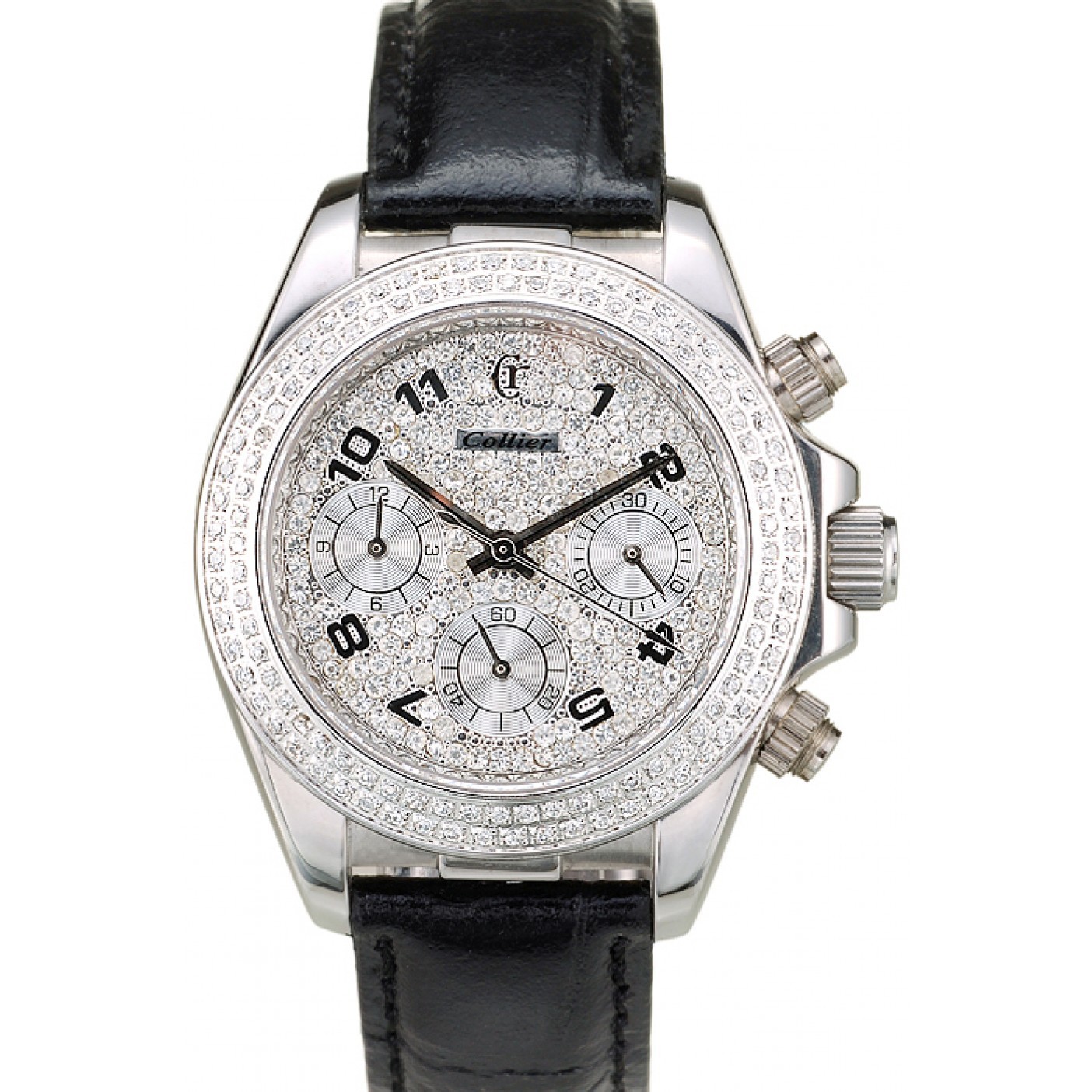 MiroTime Rolex Daytona Lady Stainless Steel Case Crystal Studded Bezel Crystal Studded Dial