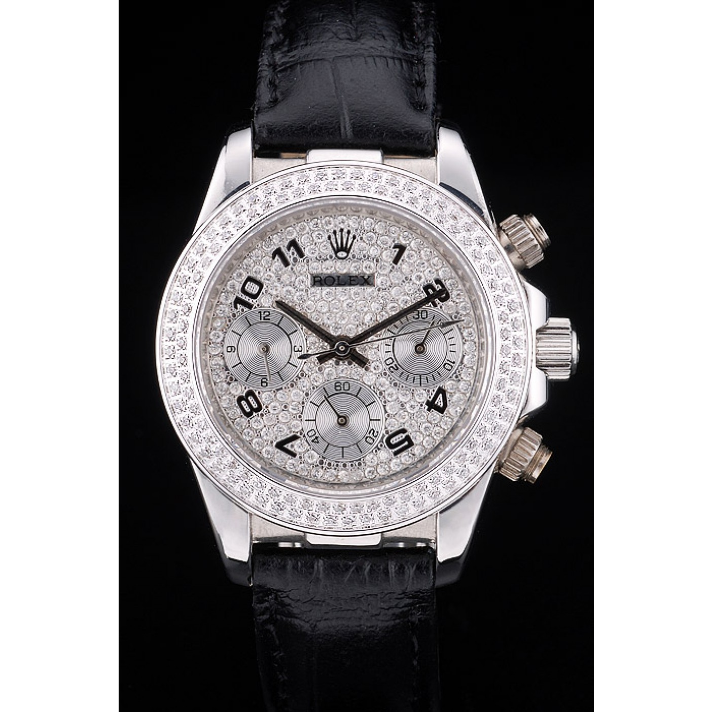 MiroTime Rolex Daytona Lady Stainless Steel Case Crystal Studded Bezel Crystal Studded Dial